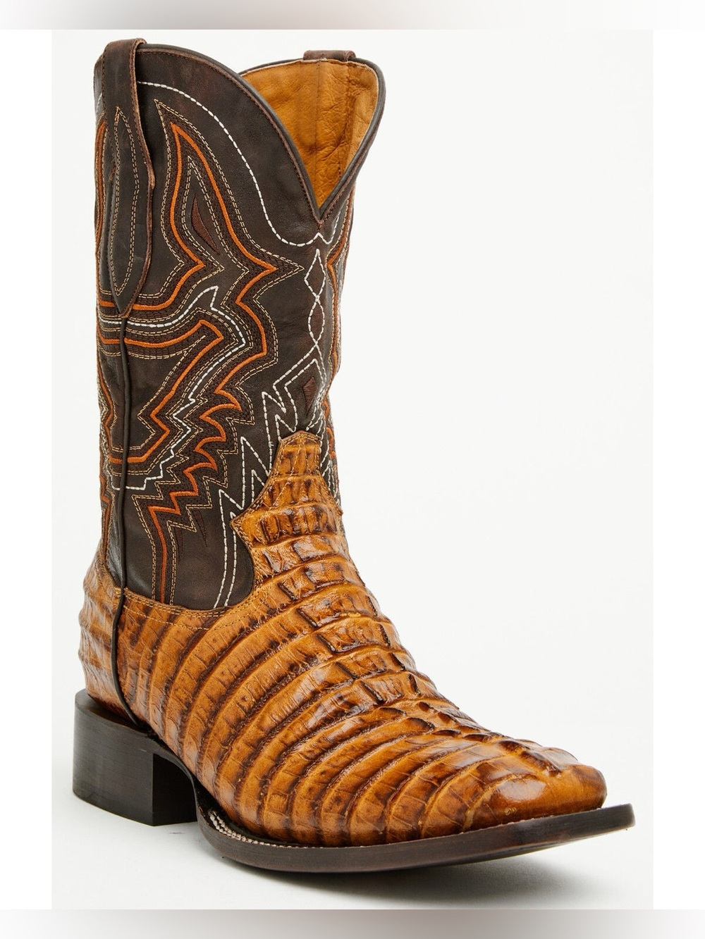 CODY JAMES MEN'S BADLANDS CAIMAN PRINT WESTERN BOOTS - BROAD SQUARE TOE